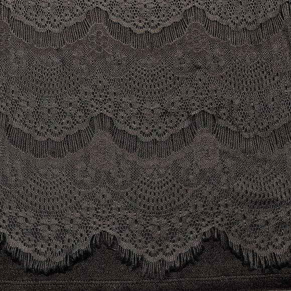 Ellen Tracy Feminine Girly Lace Scallops Viscose Stretch Tank Top Women L Black - Picture 6 of 8